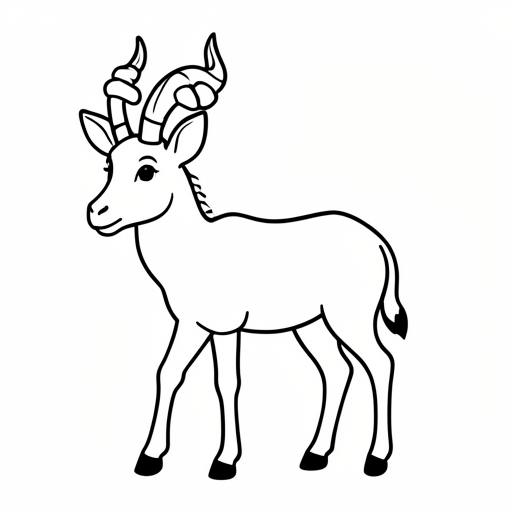 Printable outline of Antelope