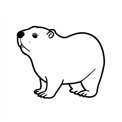 Printable outline of Beaver