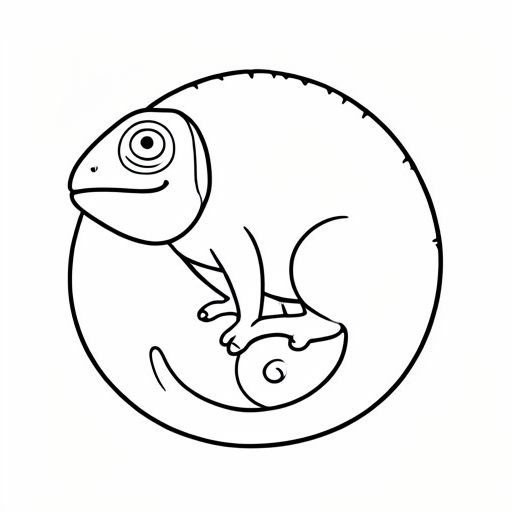 Printable outline of Chameleon