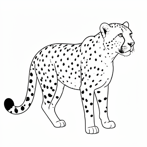 Printable outline of Cheetah