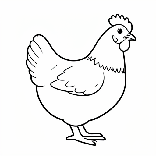 Printable outline of Chicken