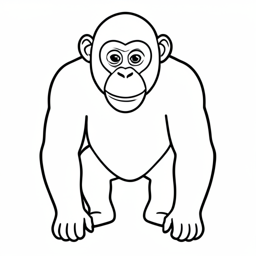 Printable outline of Chimpanzee