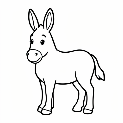 Printable outline of Donkey
