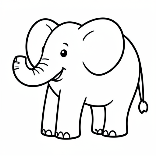 Printable outline of Elephant
