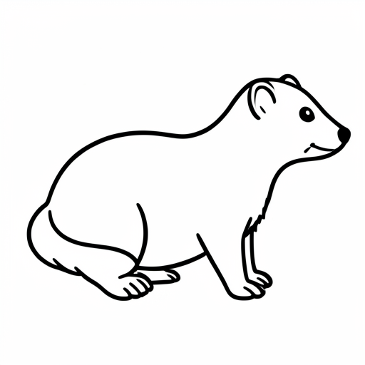 Printable outline of Ferret