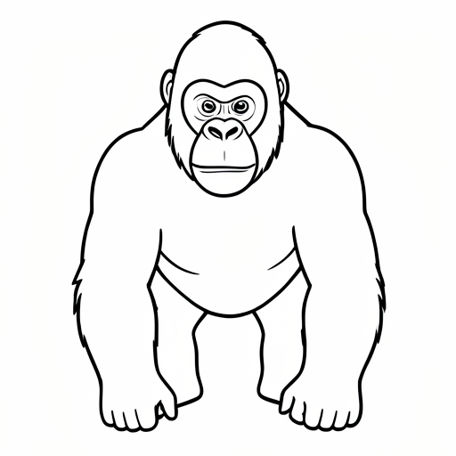 Printable outline of Gorilla