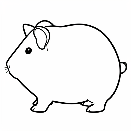 Printable outline of Guinea Pig