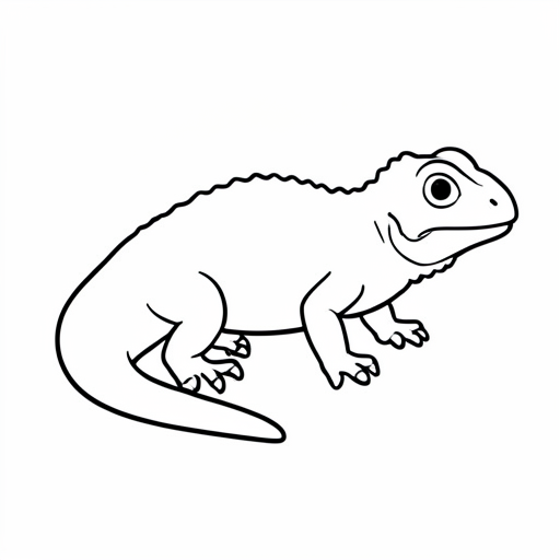 Printable outline of Iguana
