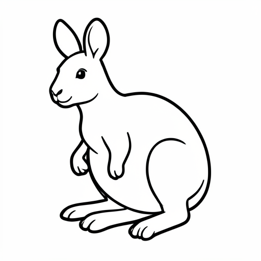 Printable outline of Kangaroo