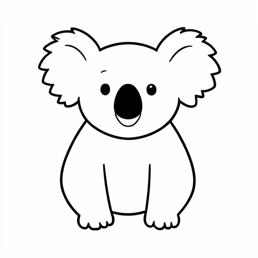 Printable outline of Koala