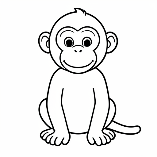 Printable outline of Monkey