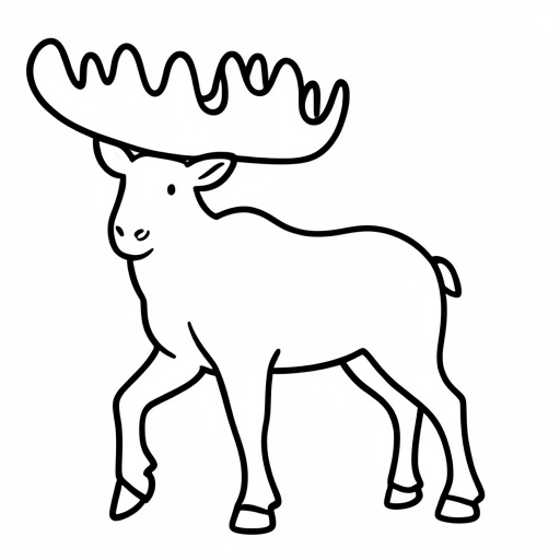 Printable outline of Moose