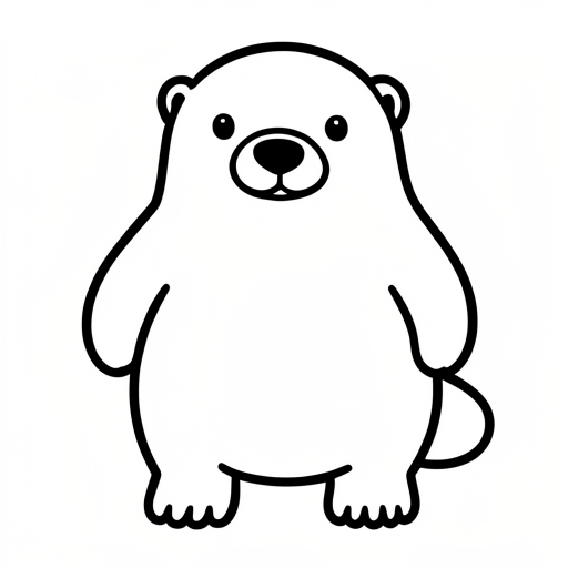 Otter colouring page outline