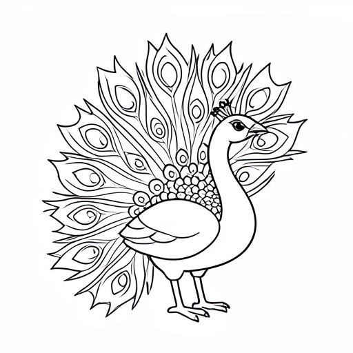 Printable outline of Peacock