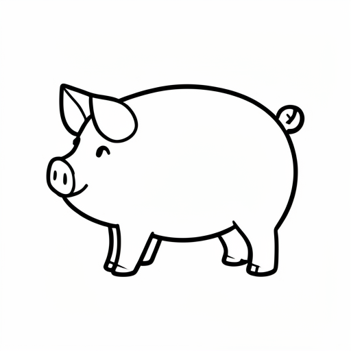 Printable outline of Pig