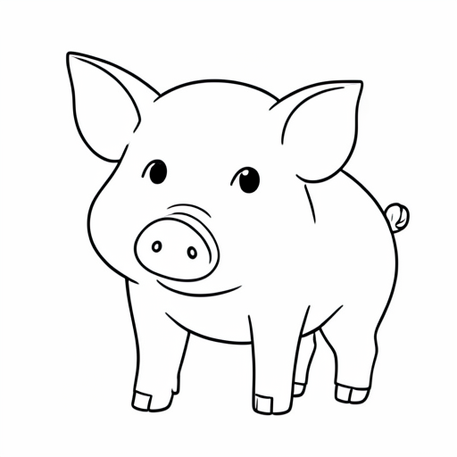 Printable outline of Piglet