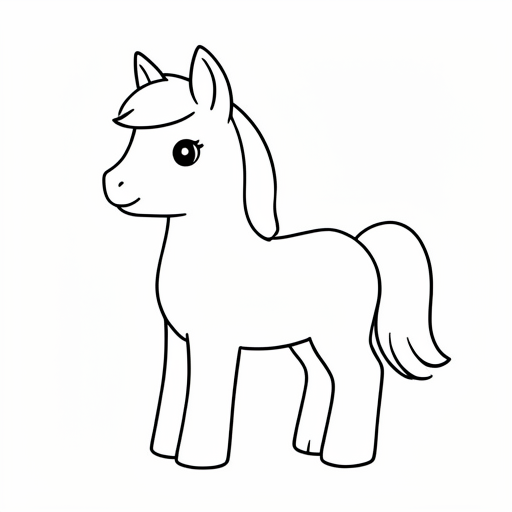 Printable outline of Pony
