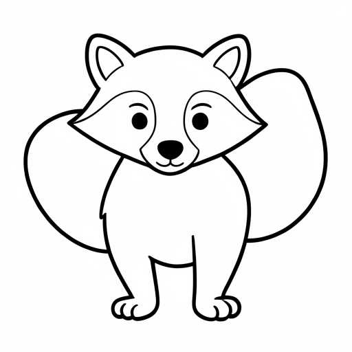 Printable outline of Raccoon