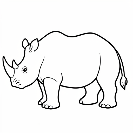 Printable outline of Rhinoceros