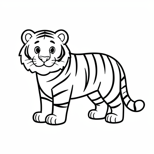 Printable outline of Tiger