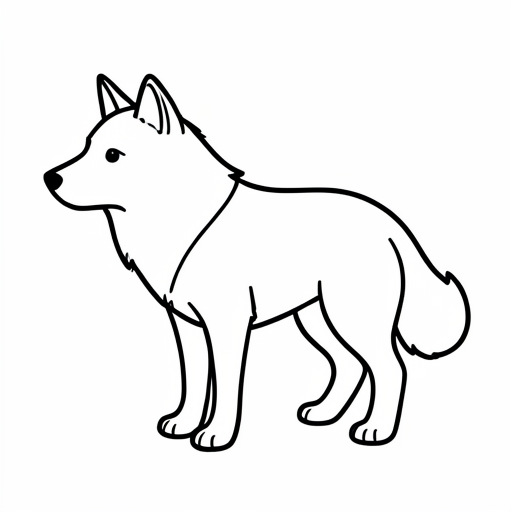 Printable outline of Wolf