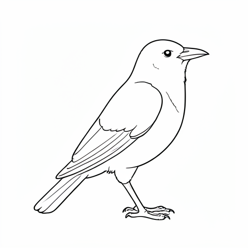 Printable outline of Crow