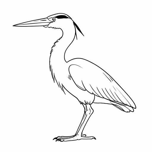 Printable outline of Heron