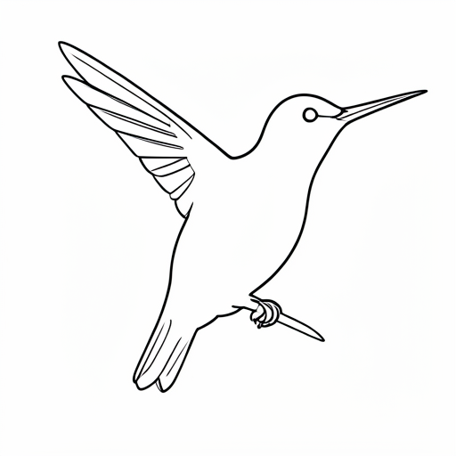 Printable outline of Hummingbird