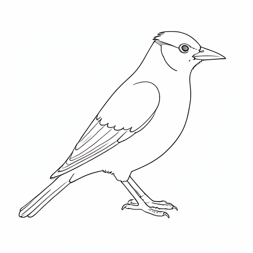 Magpie colouring page outline