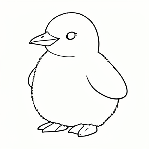 Printable outline of Penguin Chick