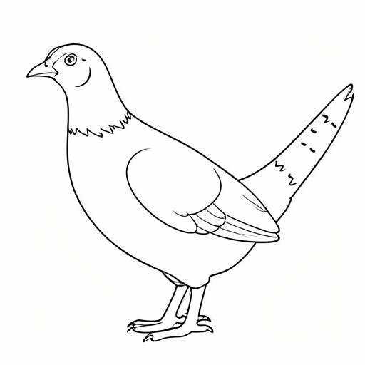 Printable outline of Pheasant