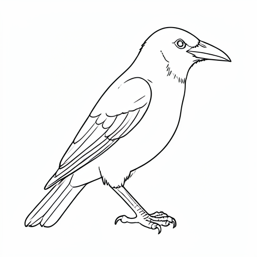 Printable outline of Raven