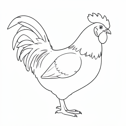 Printable outline of Rooster