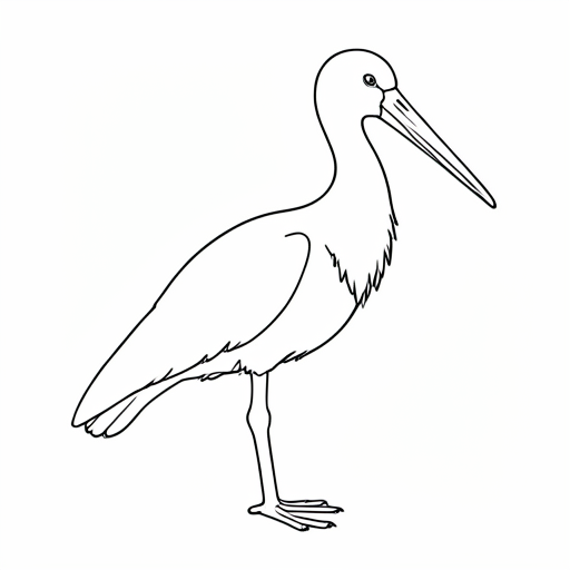 Printable outline of Stork
