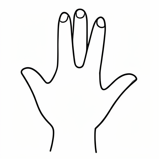 Printable outline of Hand