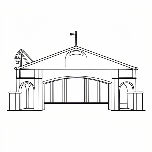 Printable outline of Amusement Park Gate