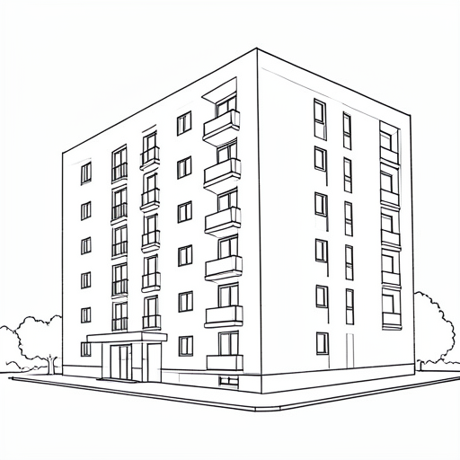 Printable outline of Apartment Building