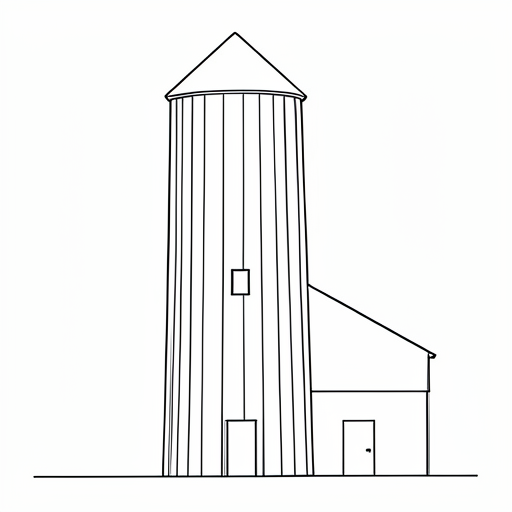 Printable outline of Barn Silo