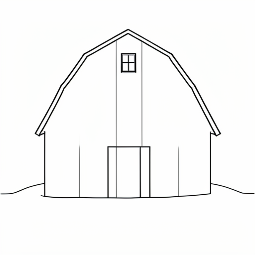 Printable outline of Barn