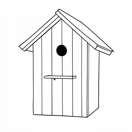 Printable outline of Birdhouse