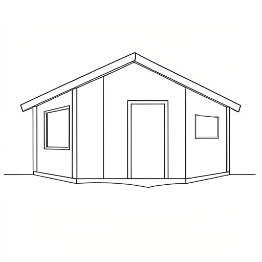 Cabin colouring page outline