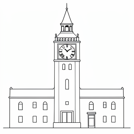 Printable outline of Clock Tower