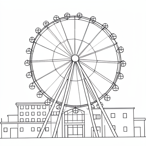 Printable outline of Ferris Wheel