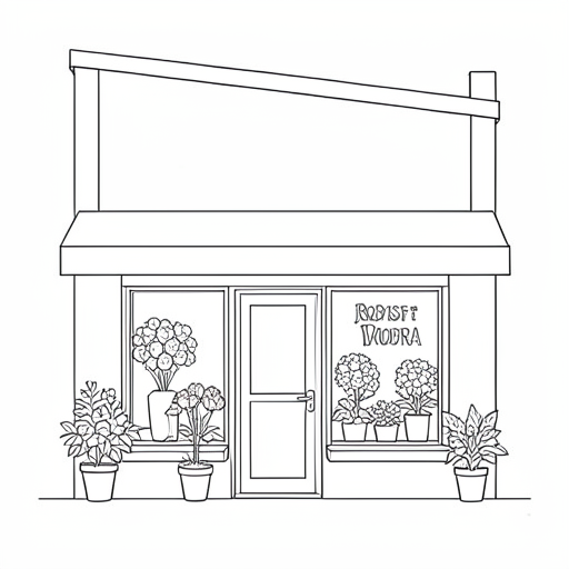 Printable outline of Flower Shop