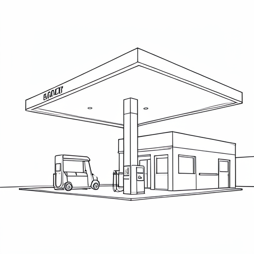 Printable outline of Gas Station
