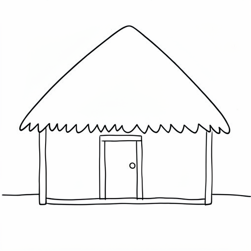 Printable outline of Hut