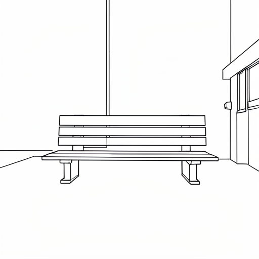 Printable outline of Park Bench
