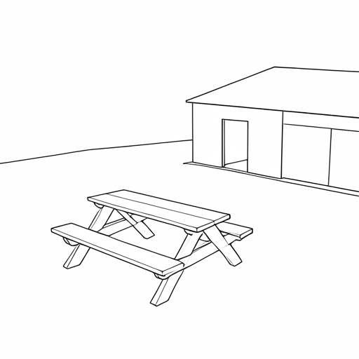 Printable outline of Picnic Table
