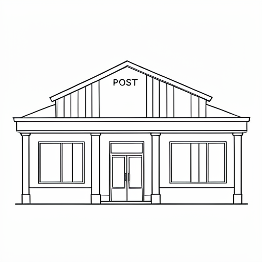Printable outline of Post Office
