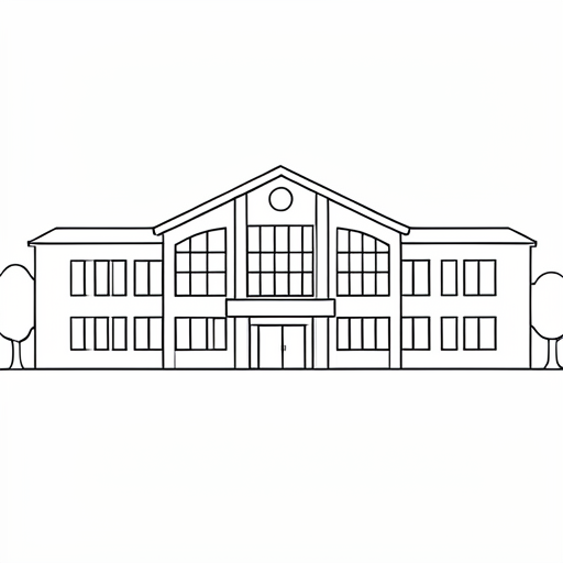 Printable outline of School